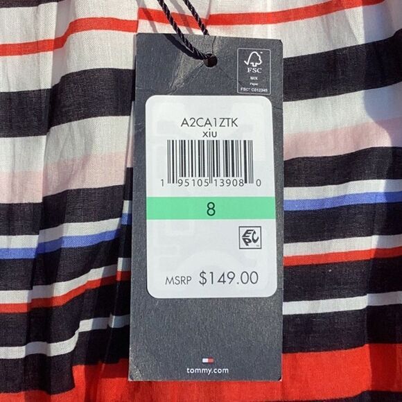TOMMY HILFIGER NWT WOMENS SIZE 8 STRIPED DRESS SLEEVELESS - Picture 9 of 10